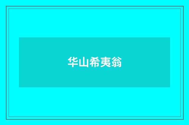 华山希夷翁