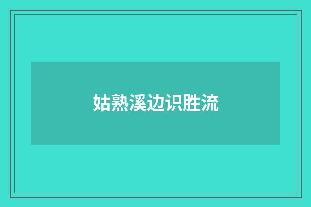 姑熟溪边识胜流