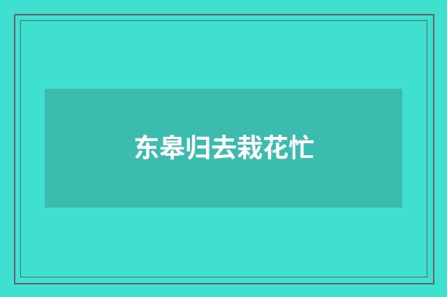 东皋归去栽花忙