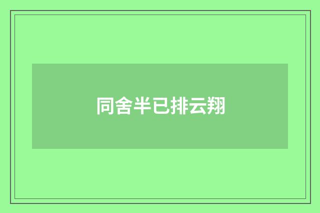 同舍半已排云翔