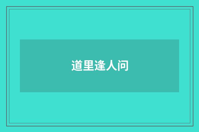 道里逢人问