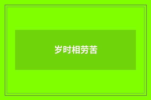 岁时相劳苦