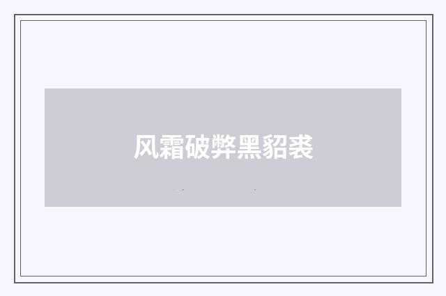 风霜破弊黑貂裘