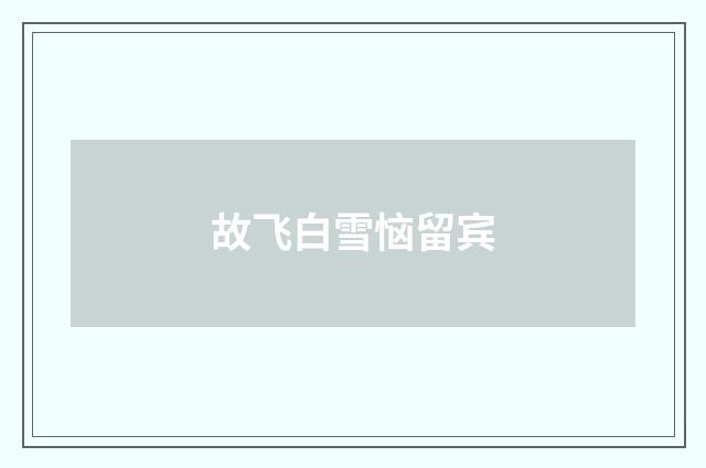 故飞白雪恼留宾