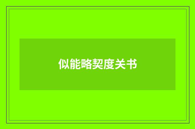 似能略契度关书