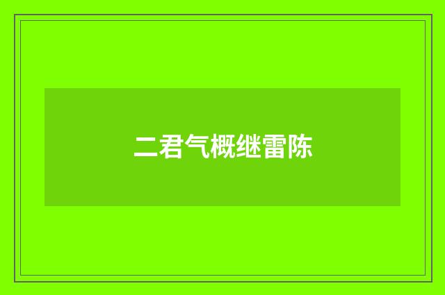 二君气概继雷陈