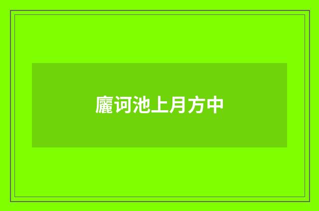 廲诃池上月方中