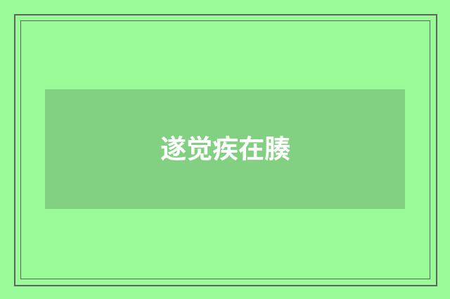 遂觉疾在腠