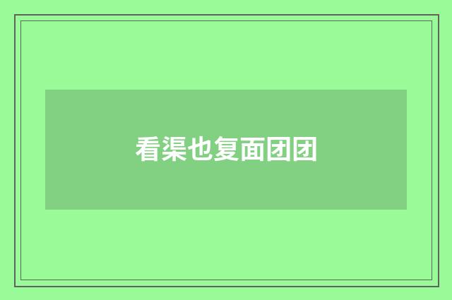 看渠也复面团团