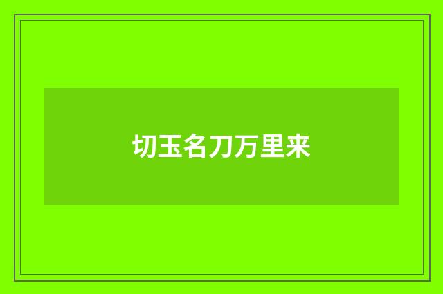 切玉名刀万里来