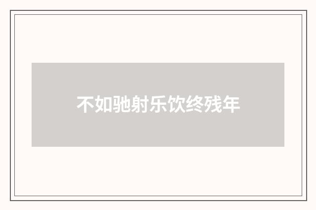 不如驰射乐饮终残年