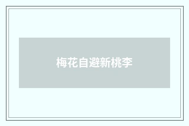 梅花自避新桃李