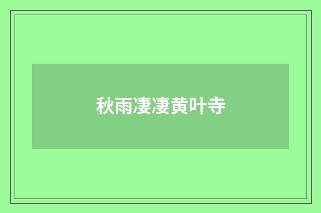 秋雨凄凄黄叶寺