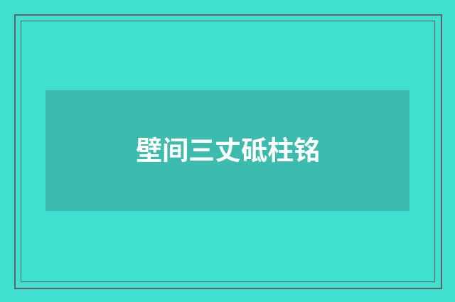 壁间三丈砥柱铭
