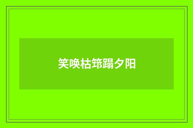 笑唤枯筇蹋夕阳