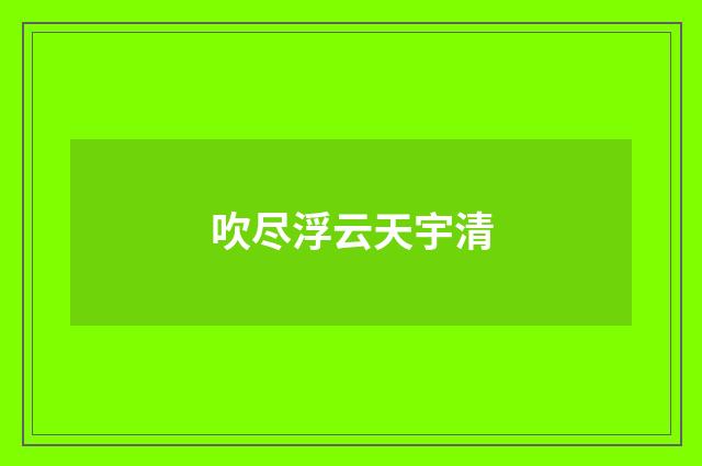 吹尽浮云天宇清
