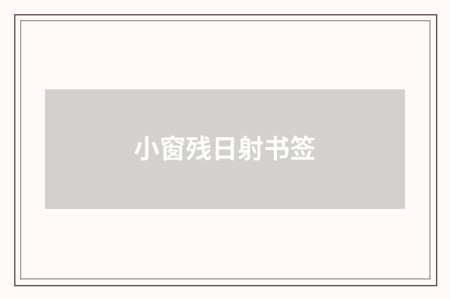 小窗残日射书签