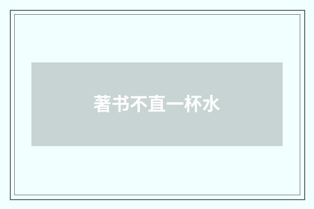 著书不直一杯水