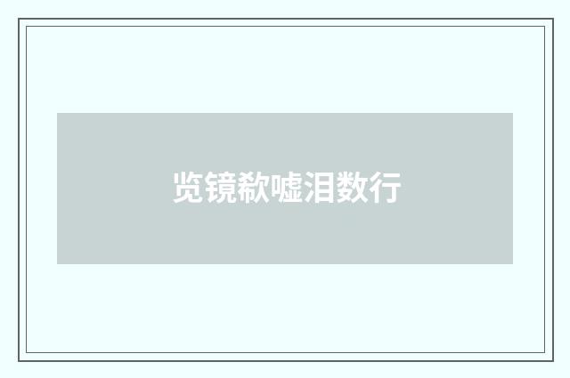 览镜欷嘘泪数行
