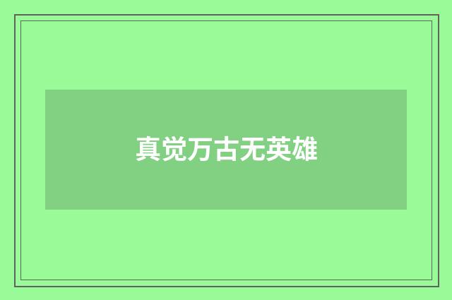 真觉万古无英雄
