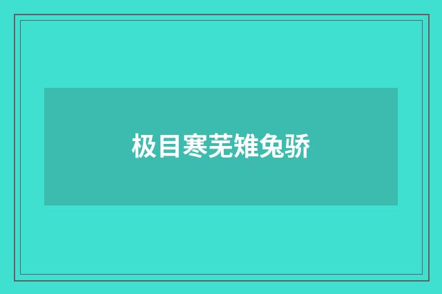 极目寒芜雉兔骄