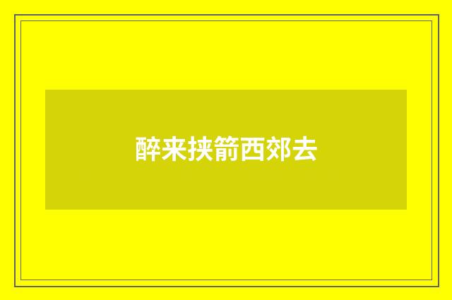 醉来挟箭西郊去