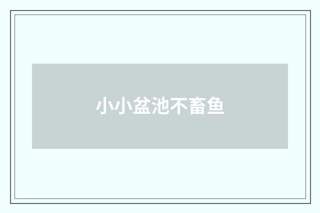 小小盆池不畜鱼