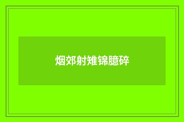 烟郊射雉锦臆碎