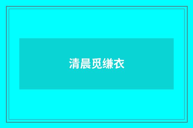 清晨觅缣衣
