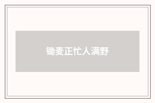 锄麦正忙人满野