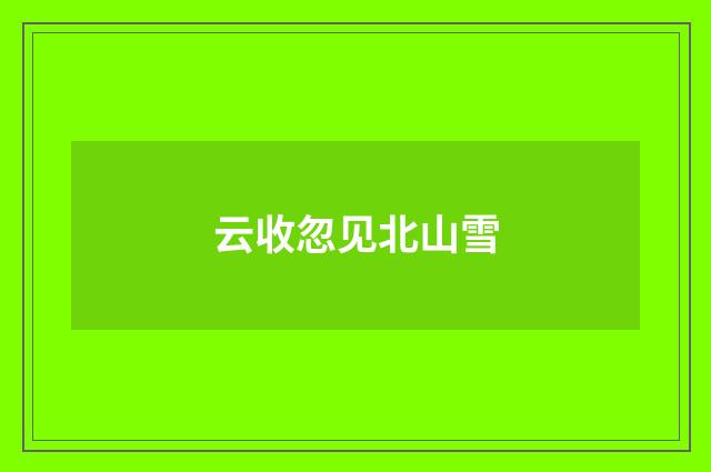 云收忽见北山雪