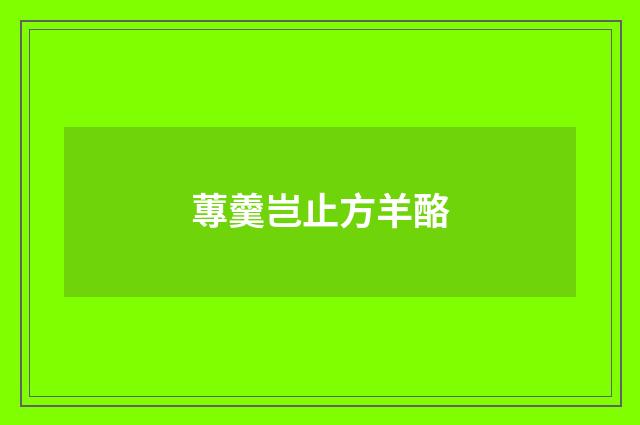 蓴羹岂止方羊酪