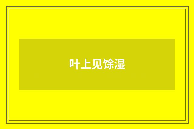 叶上见馀湿