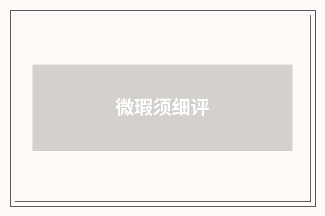 微瑕须细评