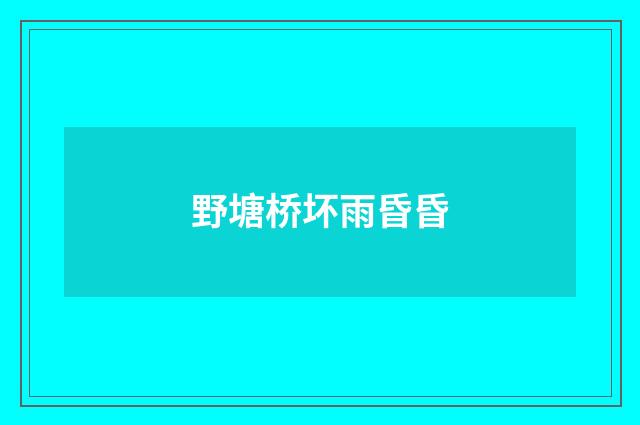 野塘桥坏雨昏昏