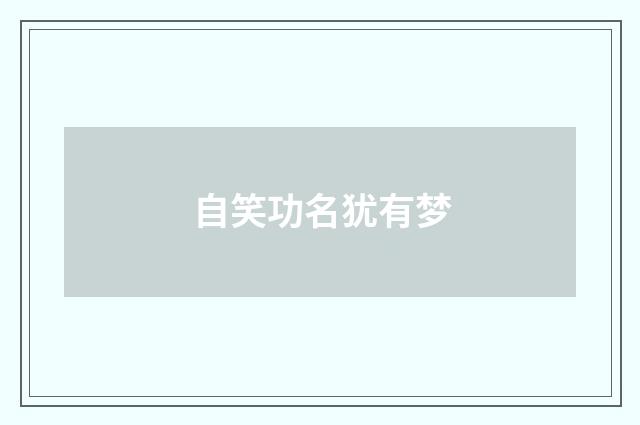 自笑功名犹有梦