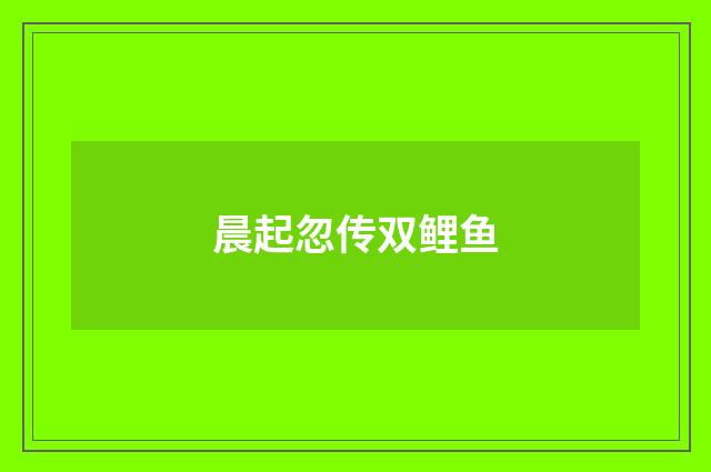 晨起忽传双鲤鱼