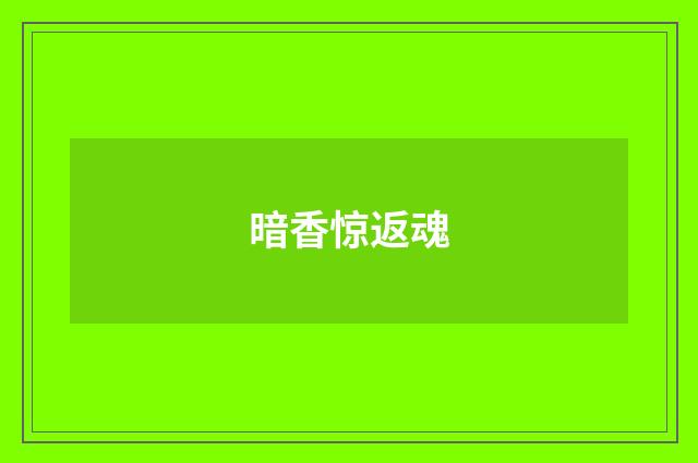 暗香惊返魂
