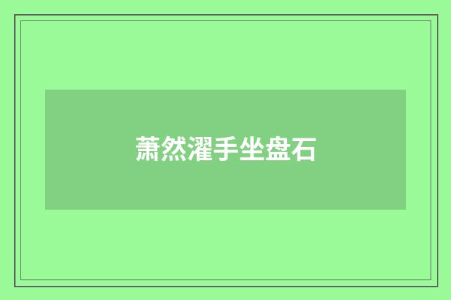 萧然濯手坐盘石