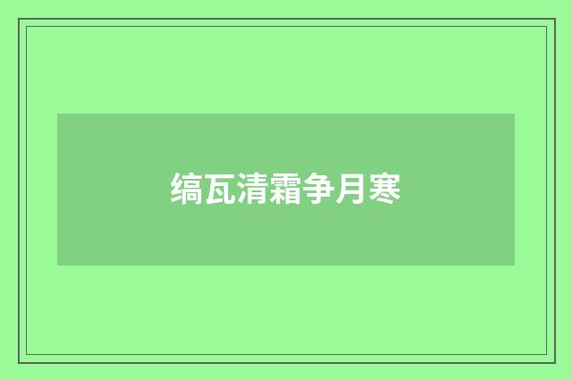 缟瓦清霜争月寒
