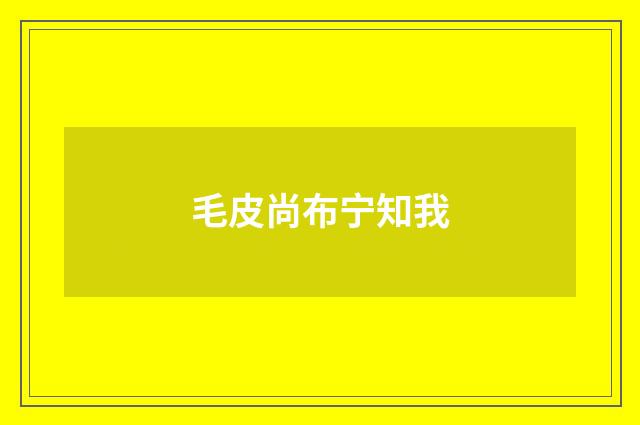 毛皮尚布宁知我