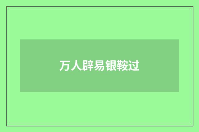 万人辟易银鞍过