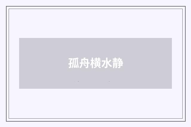 孤舟横水静