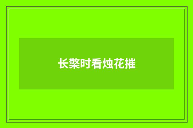 长檠时看烛花摧