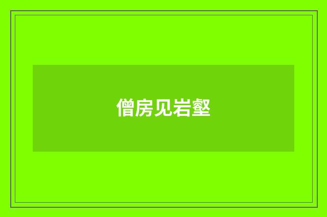僧房见岩壑