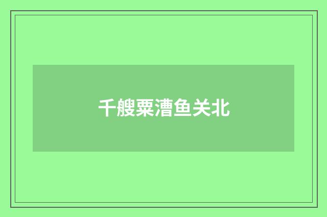 千艘粟漕鱼关北