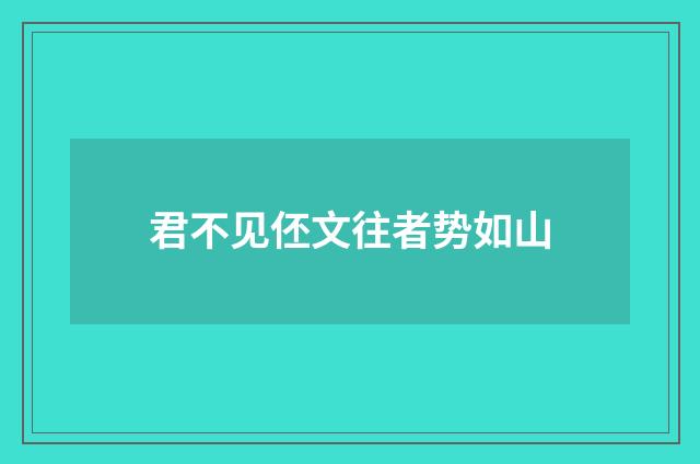 君不见伾文往者势如山