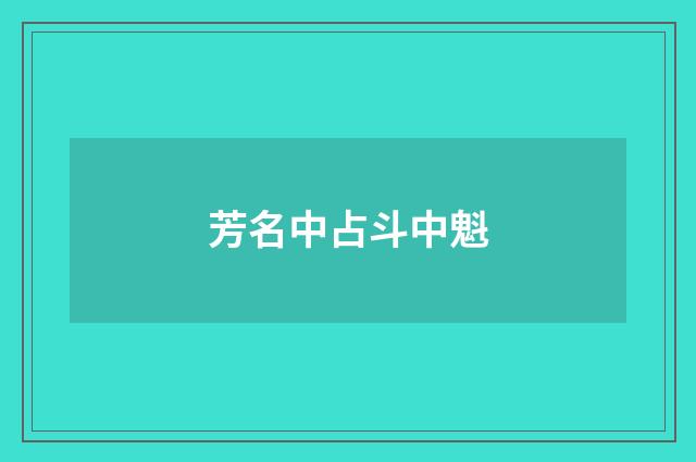 芳名中占斗中魁
