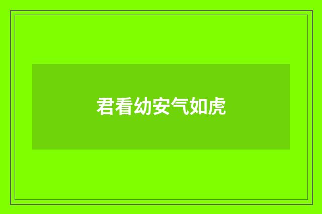 君看幼安气如虎