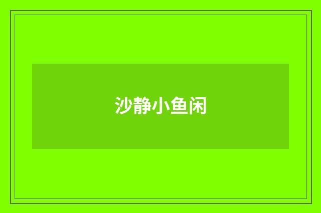 沙静小鱼闲